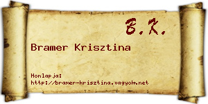 Bramer Krisztina névjegykártya